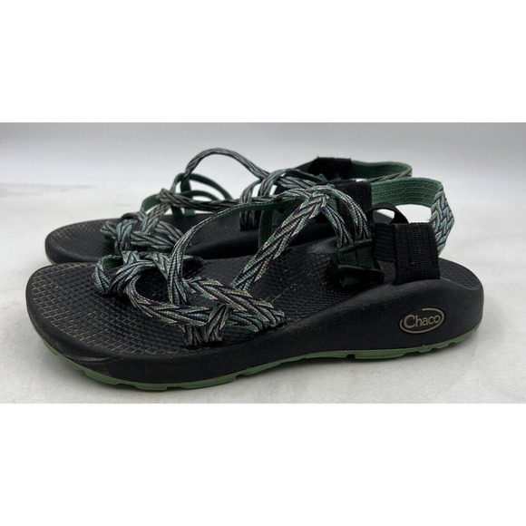 CHACO Sandals Womens Size 7 ZX/2 DAGGER Green Blue Ankle Strap Hiking Outdoor - Picture 1 of 8
